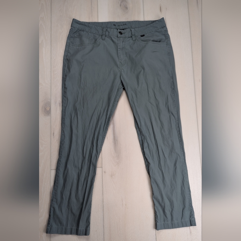 Travis Mathew Men's Gray-Green Casual Pants